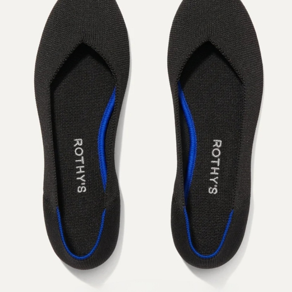 Rothy's The Flat in Black sz 8 EUC